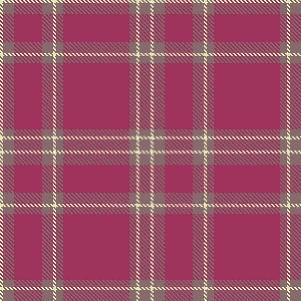 Modern Metallic Reddish Grey Seamless Tartan Textile Design vector