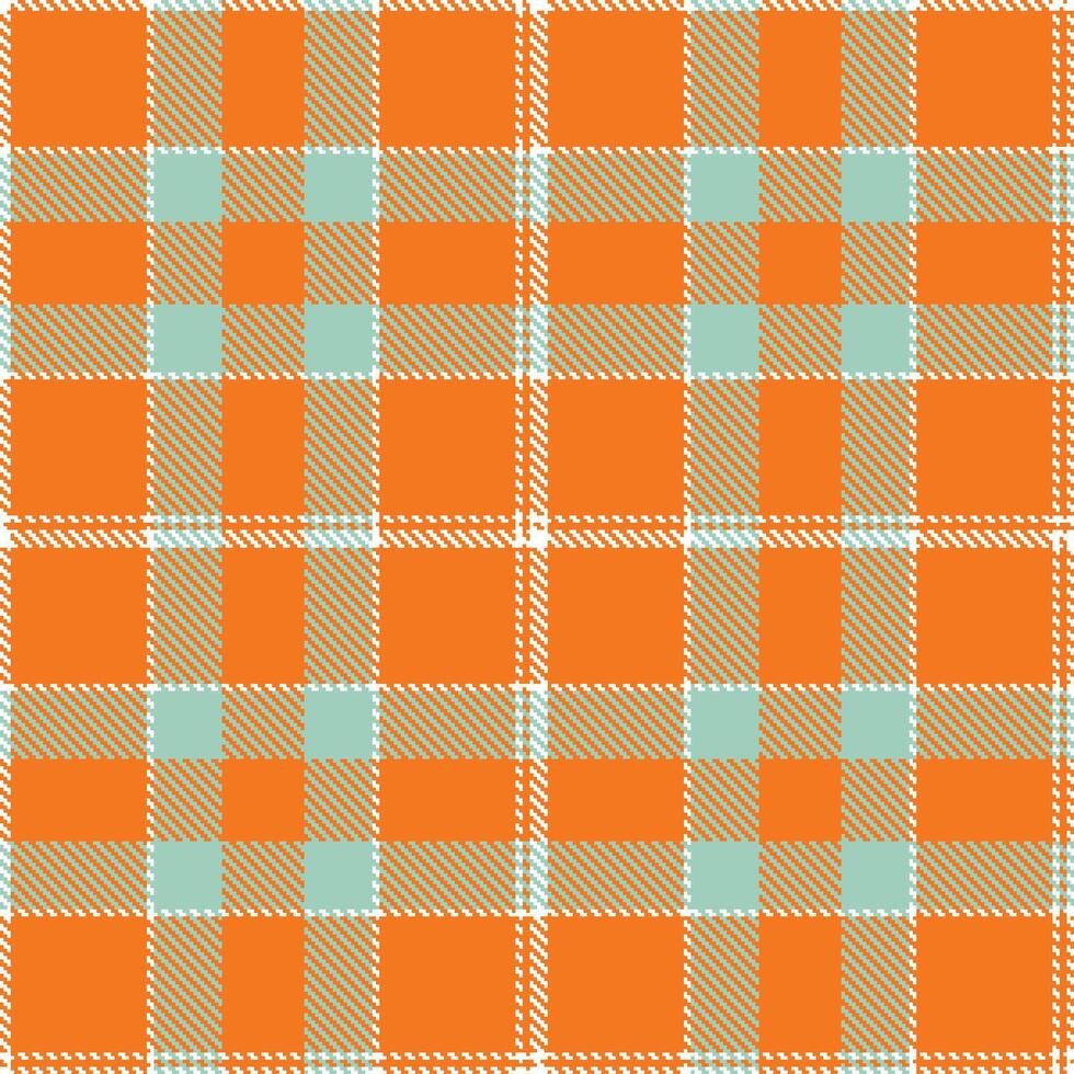 Iridescent White Seamless Tartan with Deep Pumpkin Orange accents Textile Design vector