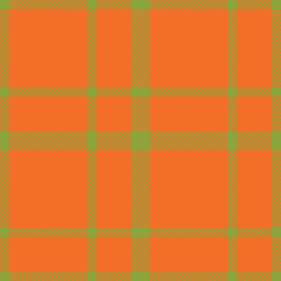 Smoky Vomit Green and Rich Orange Seamless Tartan Textile Design vector