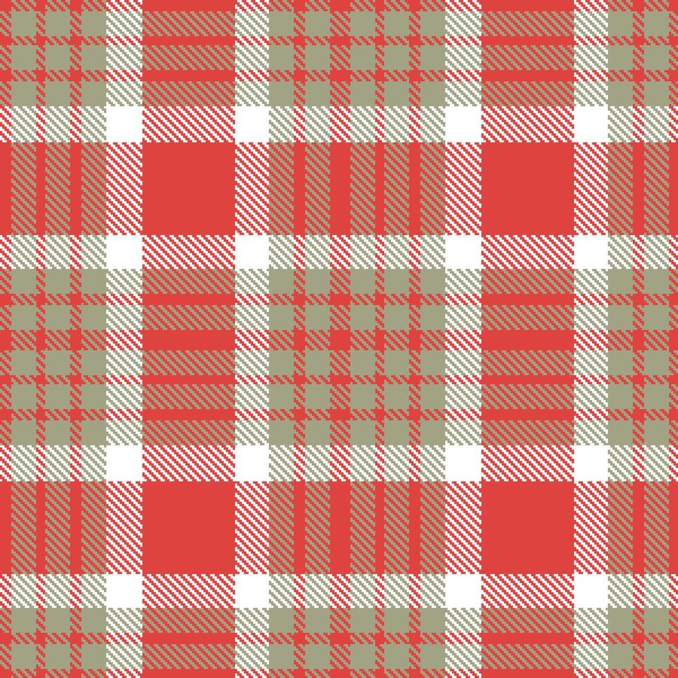 Iridescent Coral Seamless Tartan with Warm Stone accents Textile Design vector