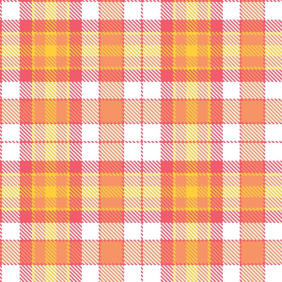 Modern Light Coral Pink Seamless Tartan Textile Design vector