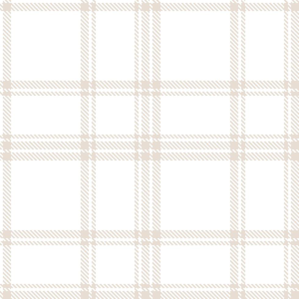 Dusty White Seamless Tartan with Cool Light Grey accents Textile Design vector