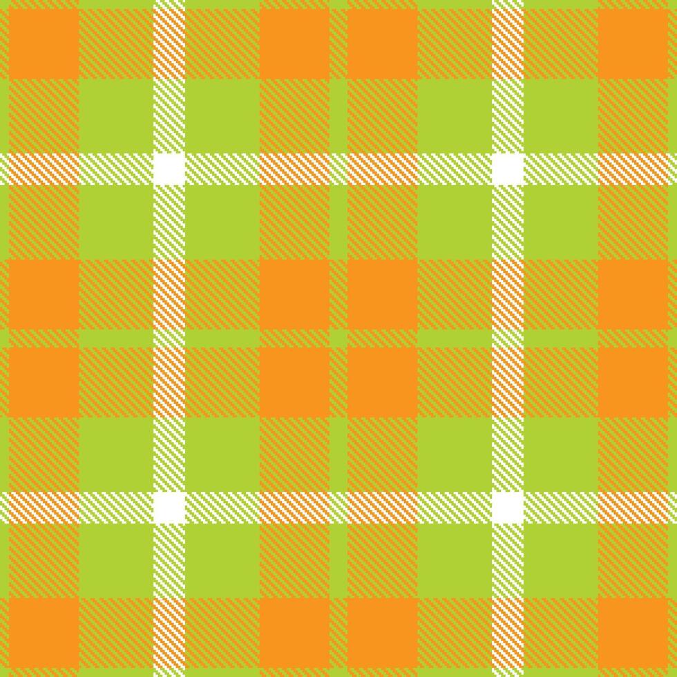 Modern Seamless Tartan in Rich Yellowish Green tones Textile Design vector