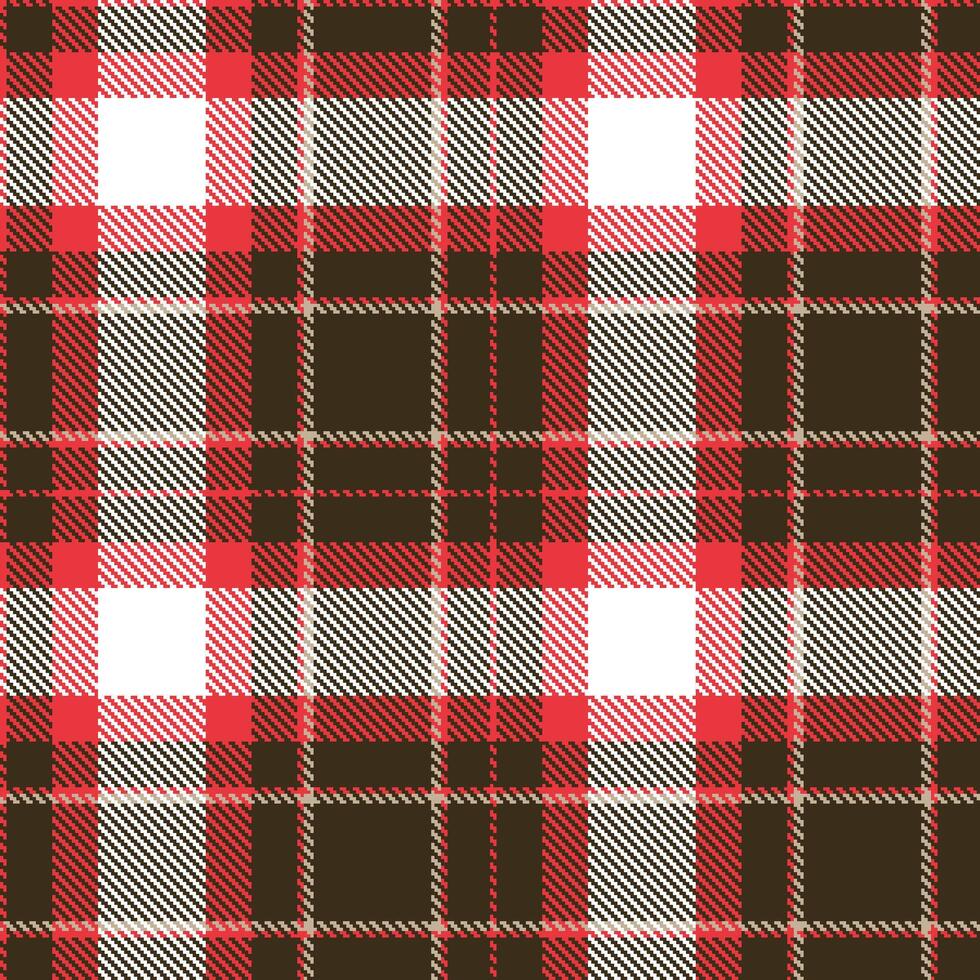 Muted Light Red and Pastel Dark Brown Seamless Tartan Textile Design vector