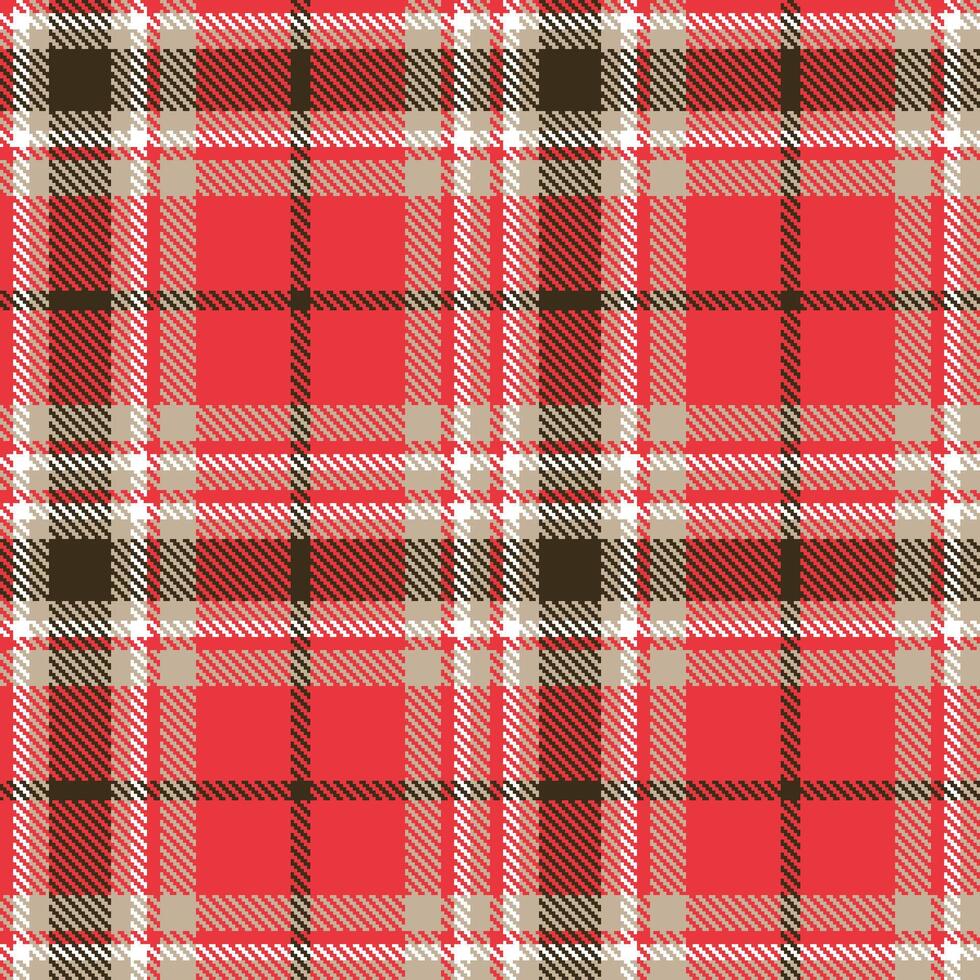 Modern Rich Light Red Seamless Tartan Textile Design vector