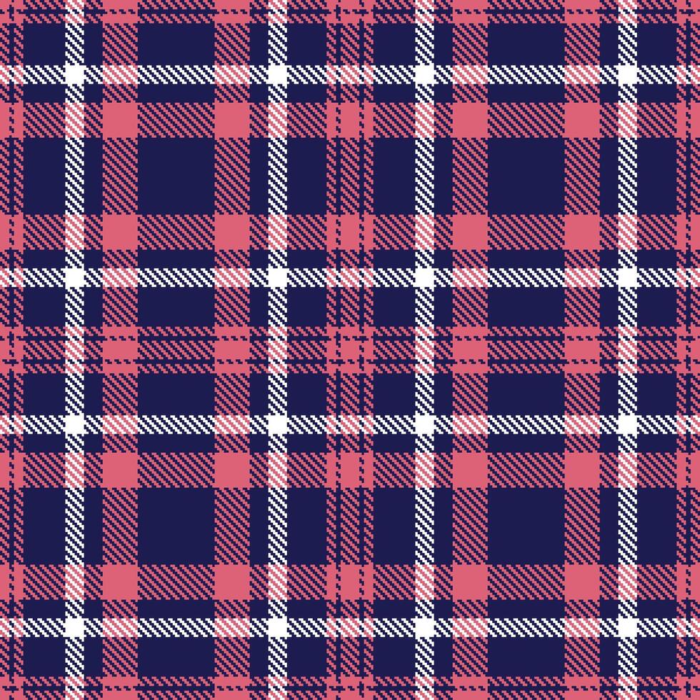 Modern Seamless Tartan in Dusty Night Blue tones Textile Design vector