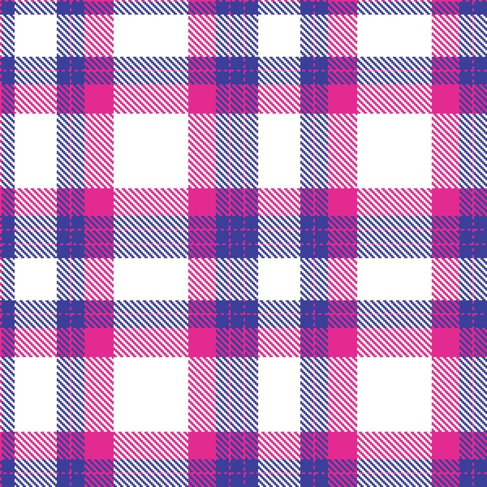 Modern Seamless Tartan in Cool Barbie Pink tones Textile Design vector
