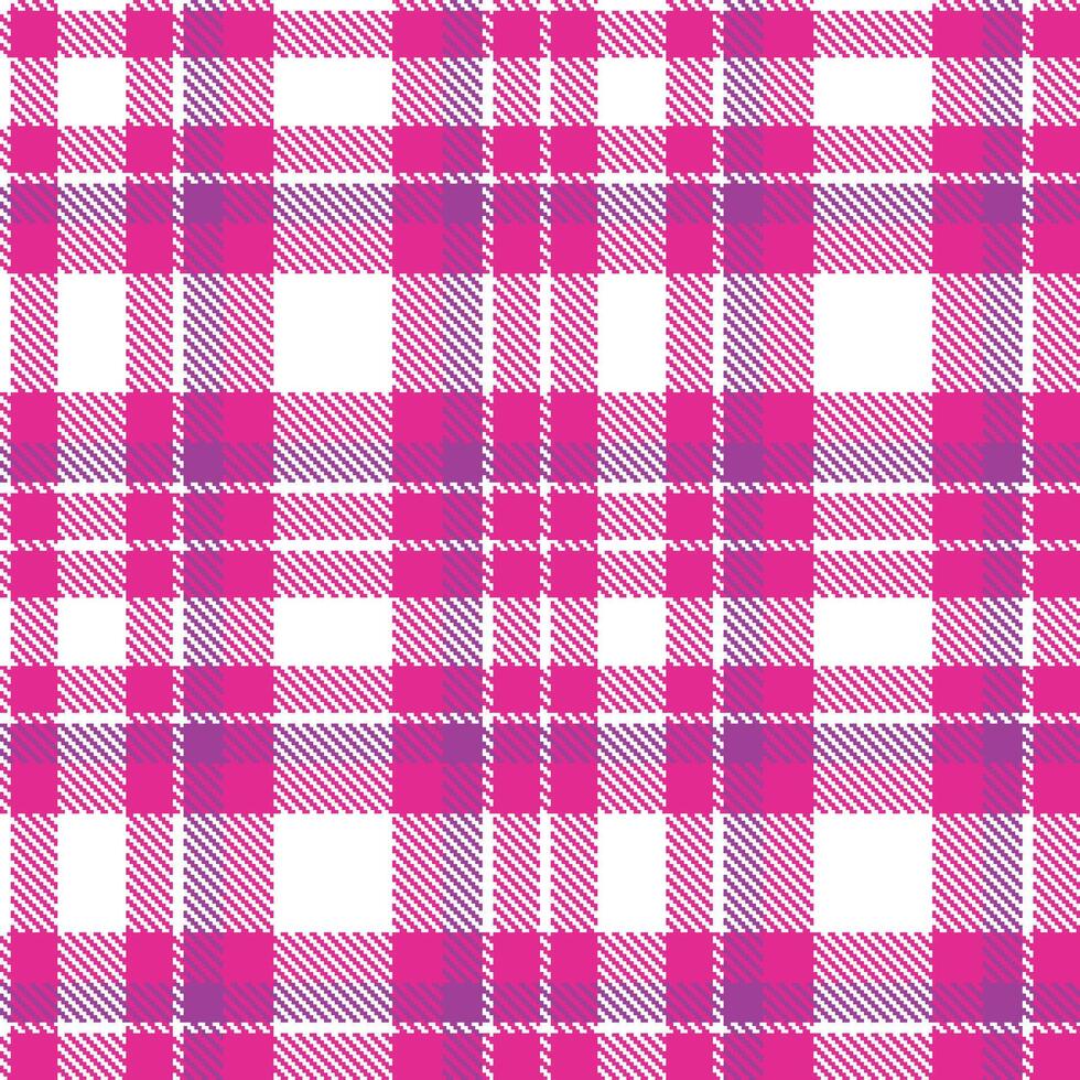 Light White and Muted Barbie Pink Seamless Tartan Textile Design vector