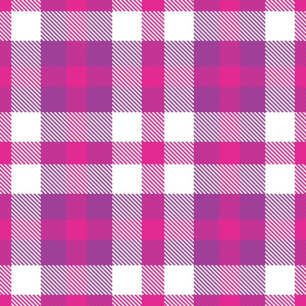 Iridescent Barbie Pink and Light White Seamless Tartan Textile Design vector