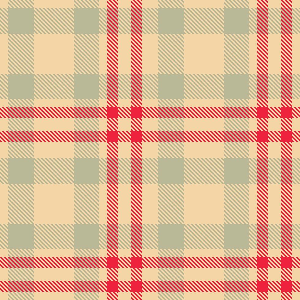Light Light Peach and Vivid Bland Seamless Tartan Textile Design vector