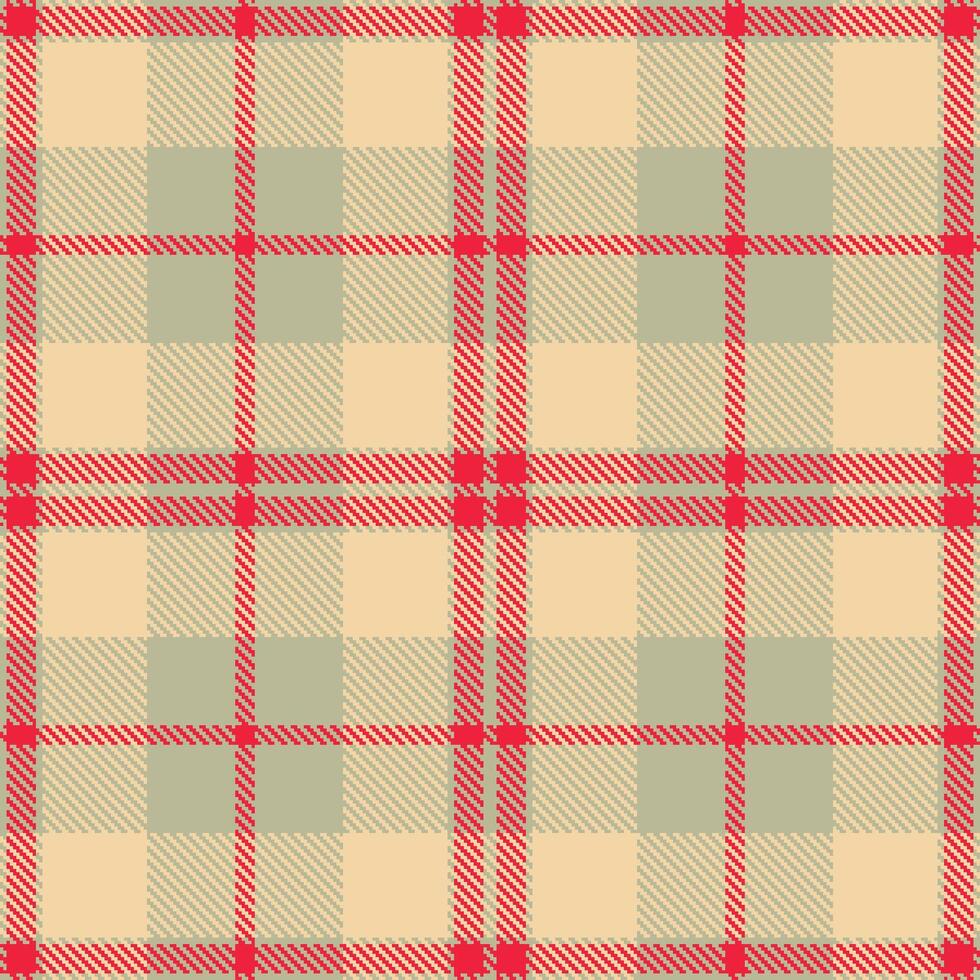 Rich Bland and Neon Neon Red Seamless Tartan Textile Design vector