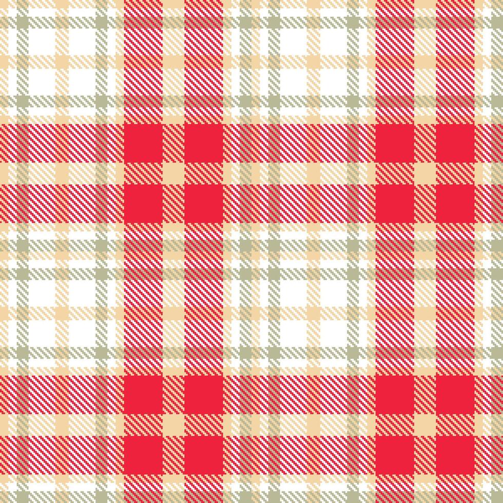 Modern Seamless Tartan in Dusty Light Peach tones Textile Design 386 vector