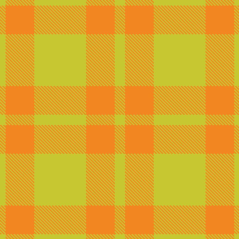 Light Puke Yellow and Cool Pumpkin Seamless Tartan Textile Design vector