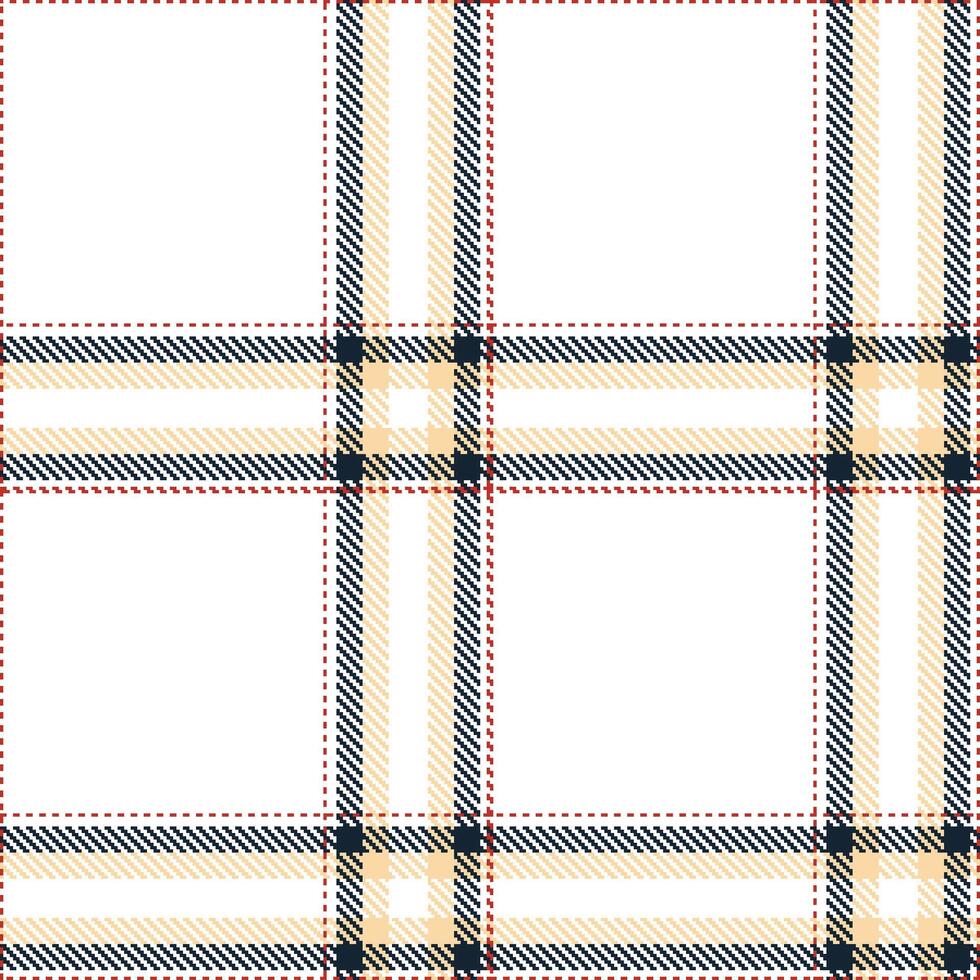 Soft White and Vivid Darkish Red Seamless Tartan Textile Design vector