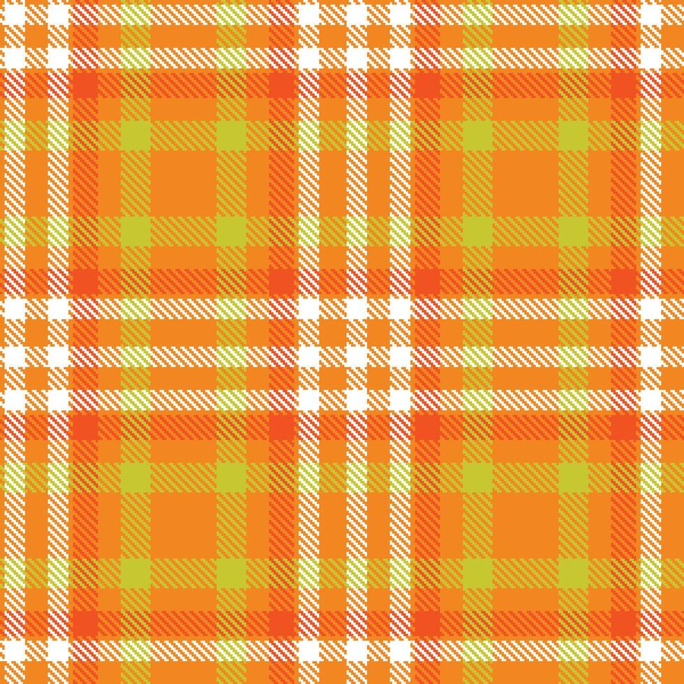 Deep Pumpkin and Pale White Seamless Tartan Textile Design vector