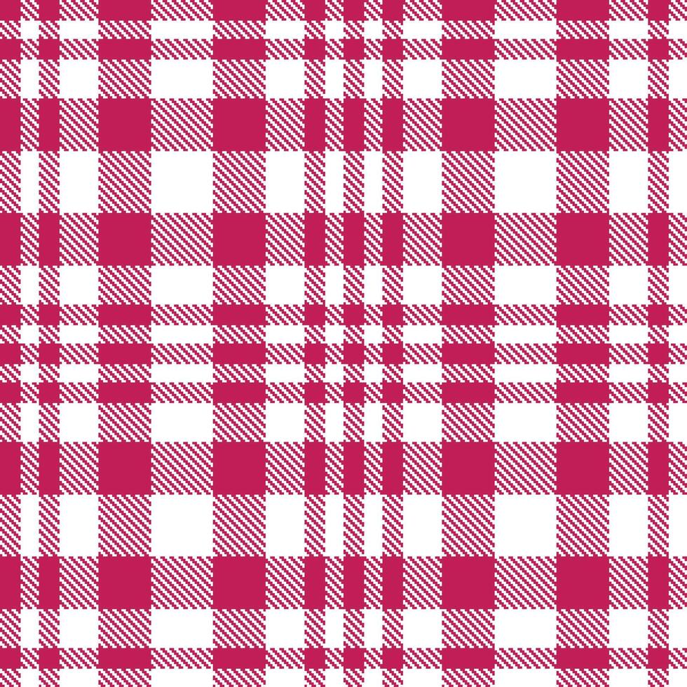 Rich Purplish Red and Metallic White Seamless Tartan Textile Design vector