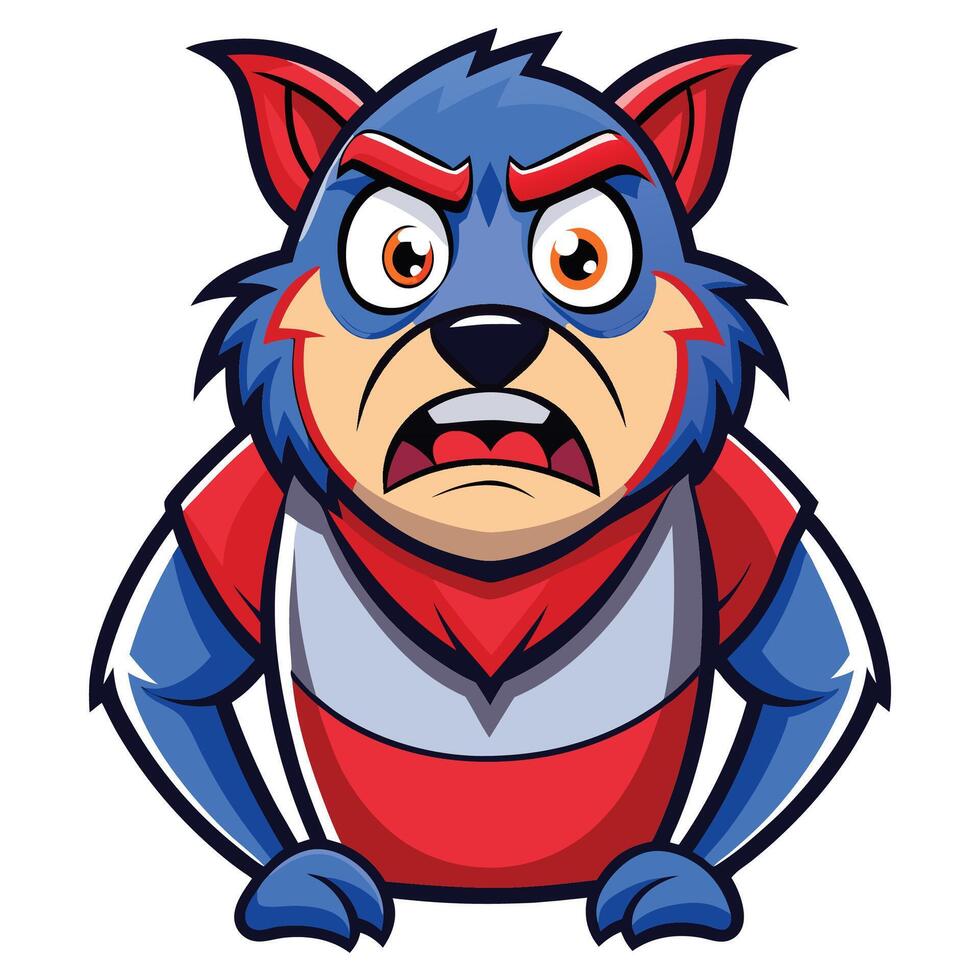 Angry cartoon animal mascot vector