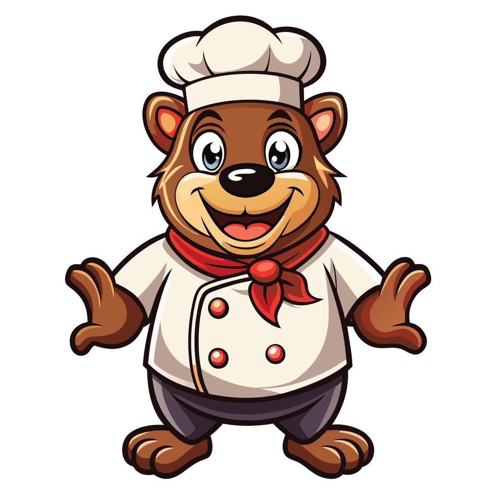 Bear Chef Cartoon vector