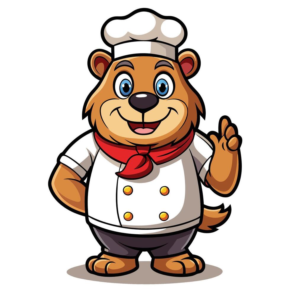 Cartoon bear chef vector