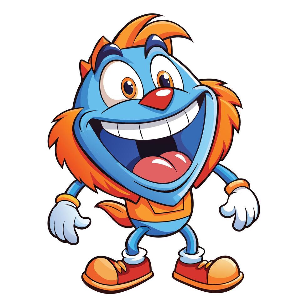 Cartoon character, happy and energetic vector
