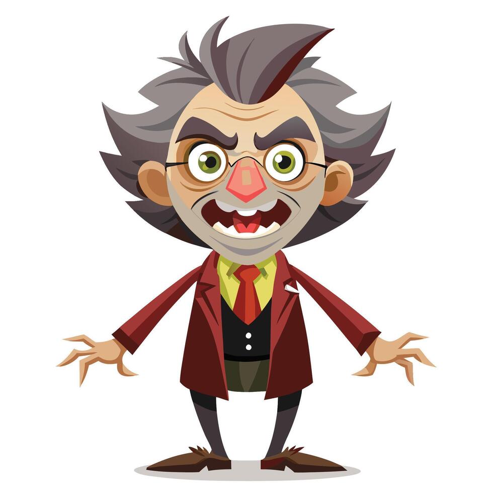 Cartoon character, Professor, wearing a suit vector