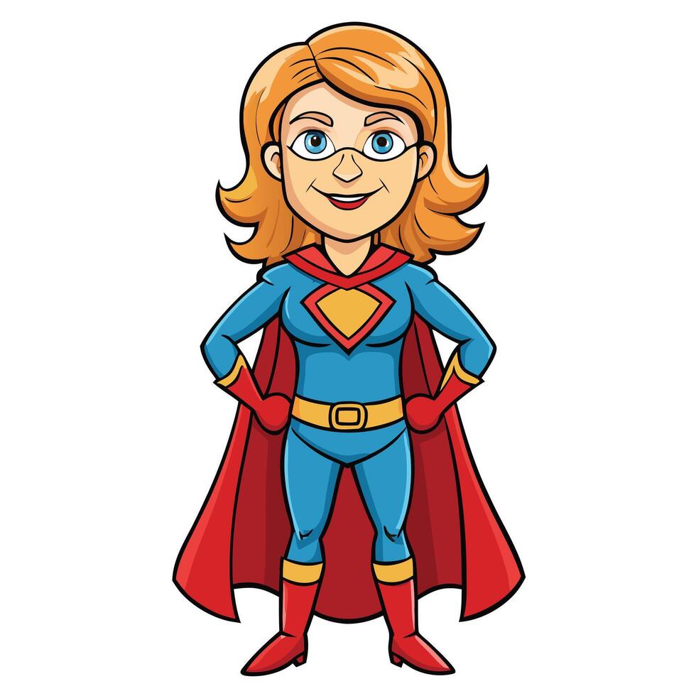 a cartoon woman dressed as a super hero vector