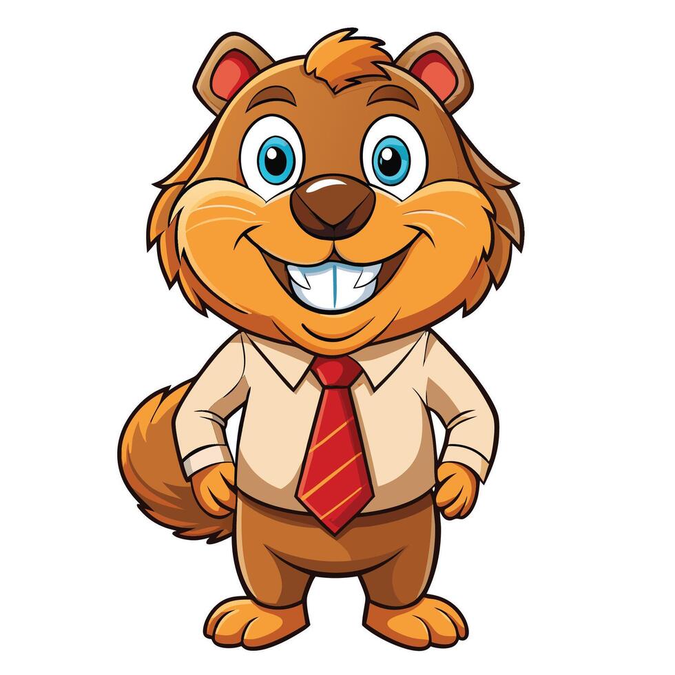 Cartoon groundhog wearing a business suit vector