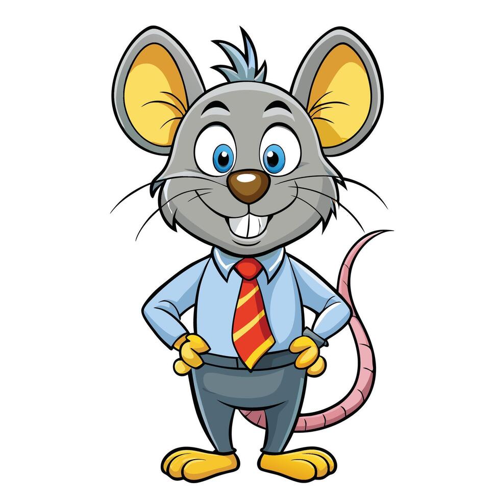 Cartoon mouse dressed in business attire vector
