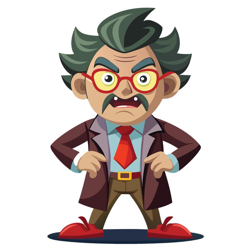 Cartoon Professor white background vector