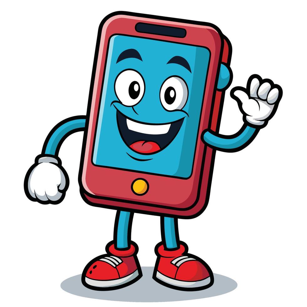 Cartoon Smartphone Character vector