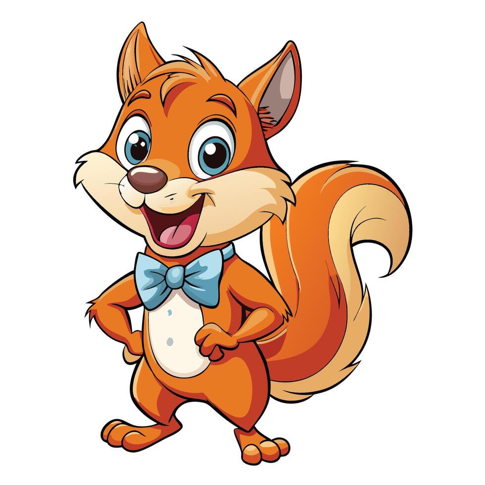 Cartoon squirrel with bowtie vector