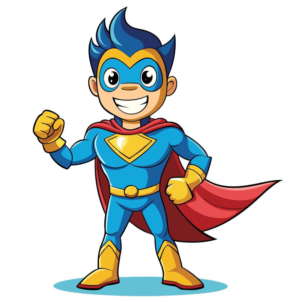 Cartoon Superhero Kid vector