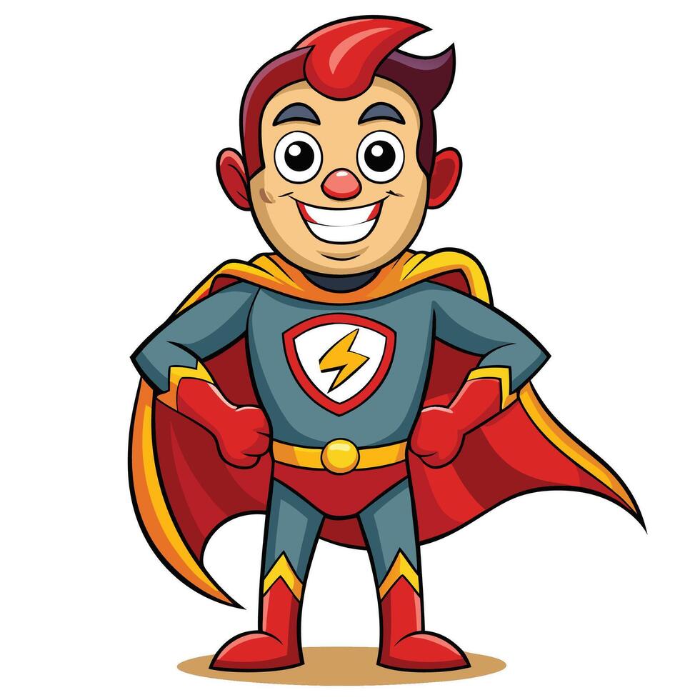 Cartoon superhero character with a cape vector
