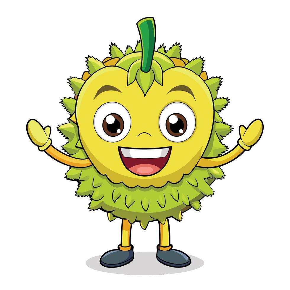 Cheerful fruit character with spiky exterior vector