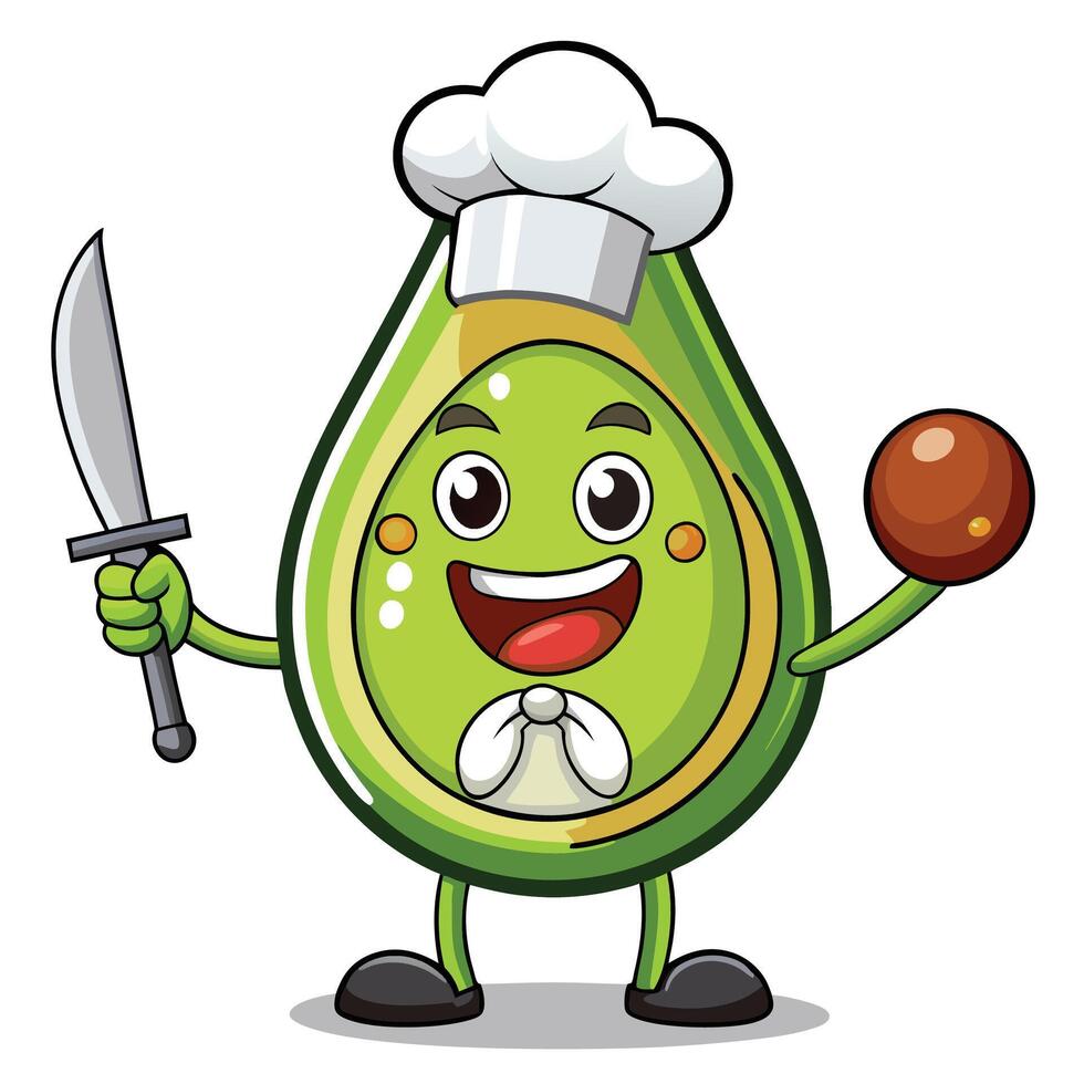 Chef Avocado with a Sword vector