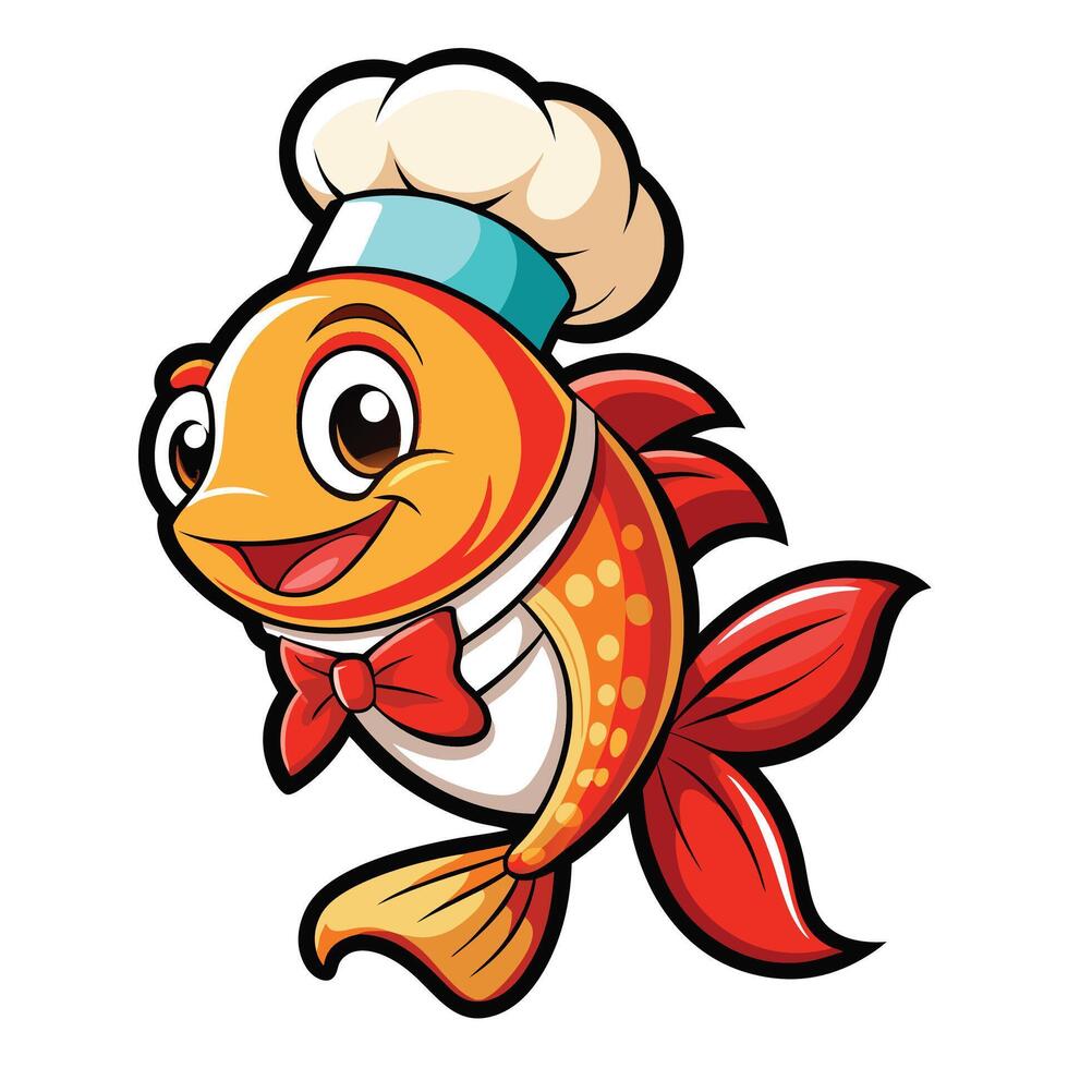 Chef Fish Mascot vector