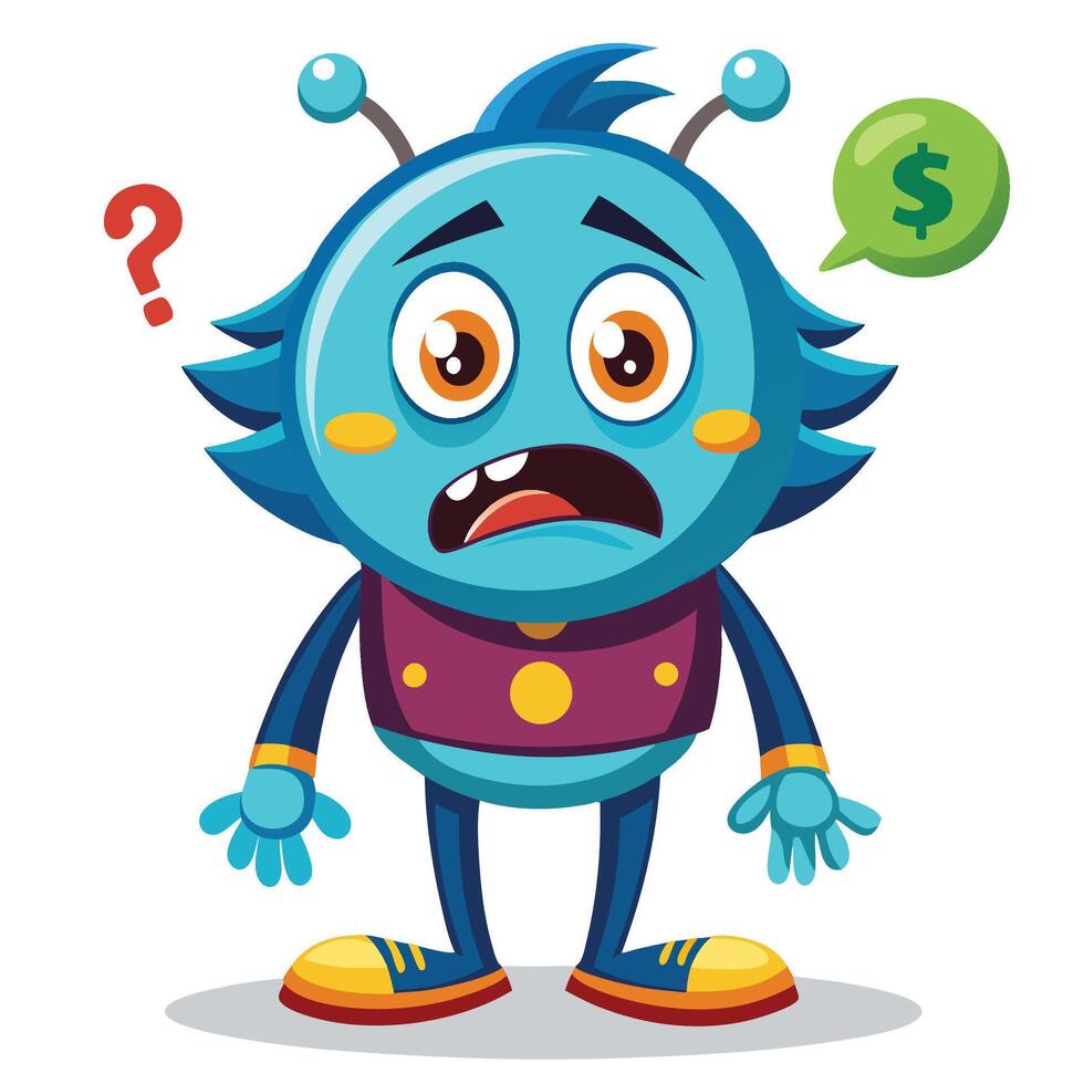 Confused alien about money vector