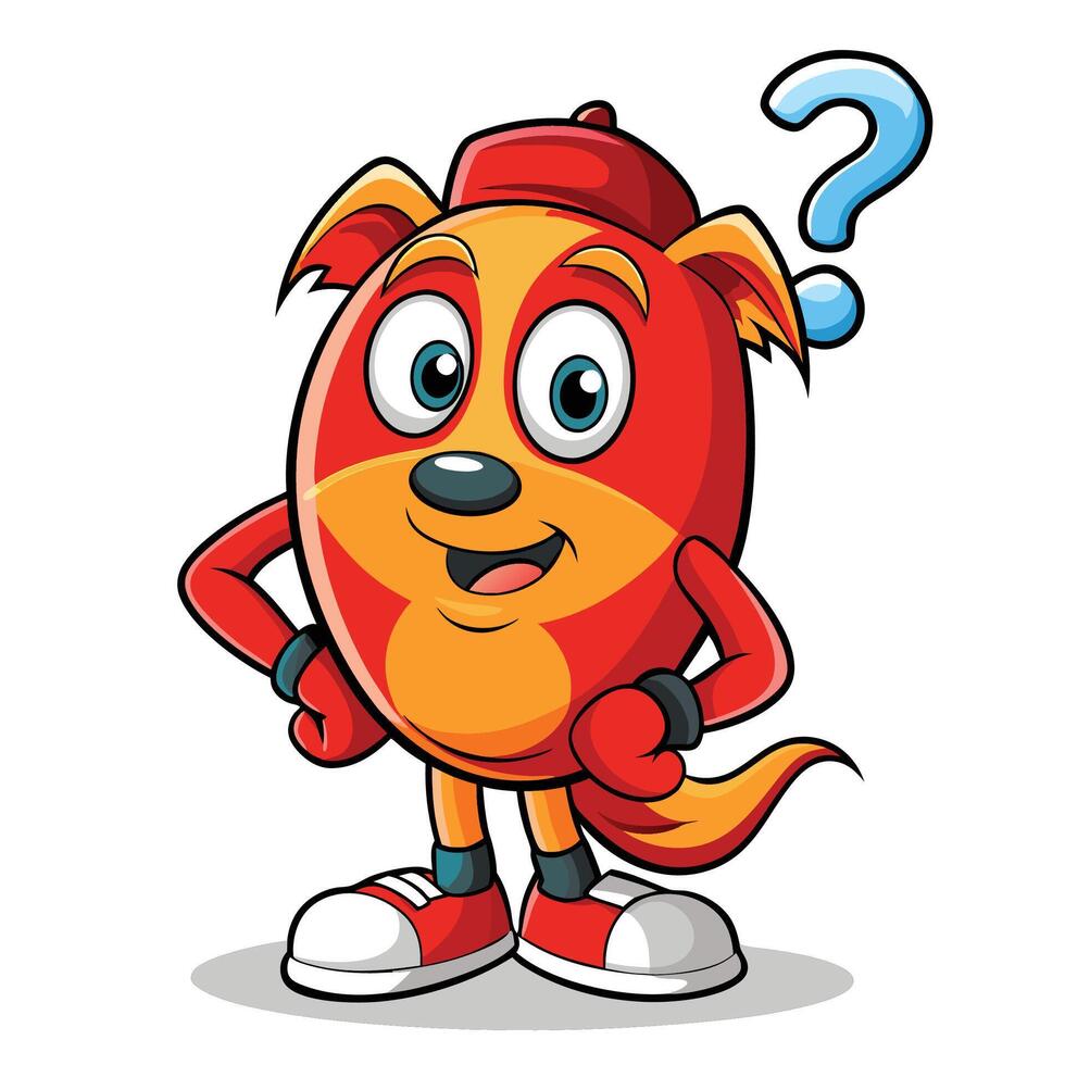 Curious cartoon character with a question mark vector