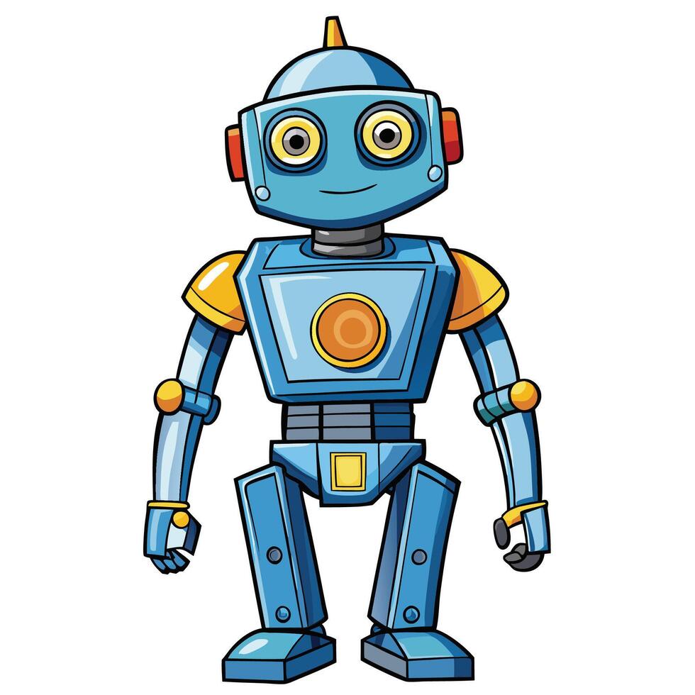 Cute Blue Robot vector