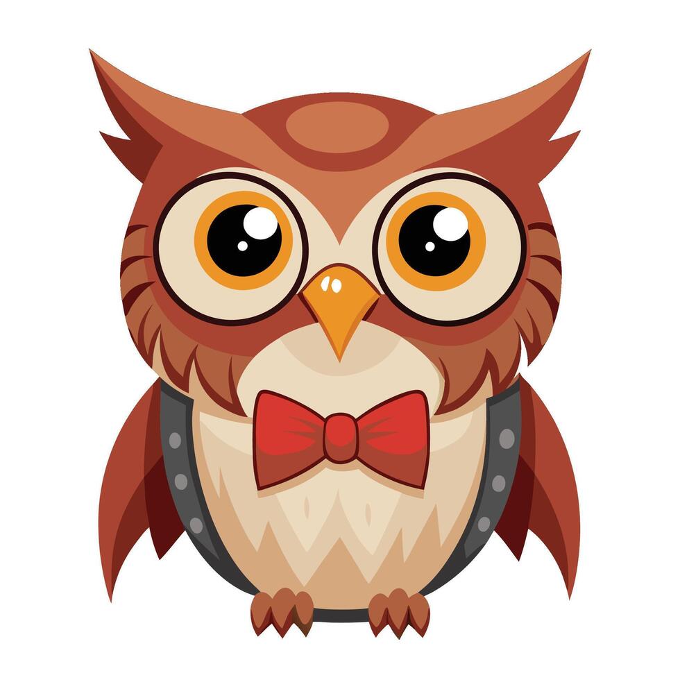 an owl wearing a bow tie and a red tie vector