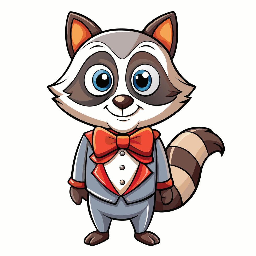 a cartoon raccoon dressed in a suit and tie vector
