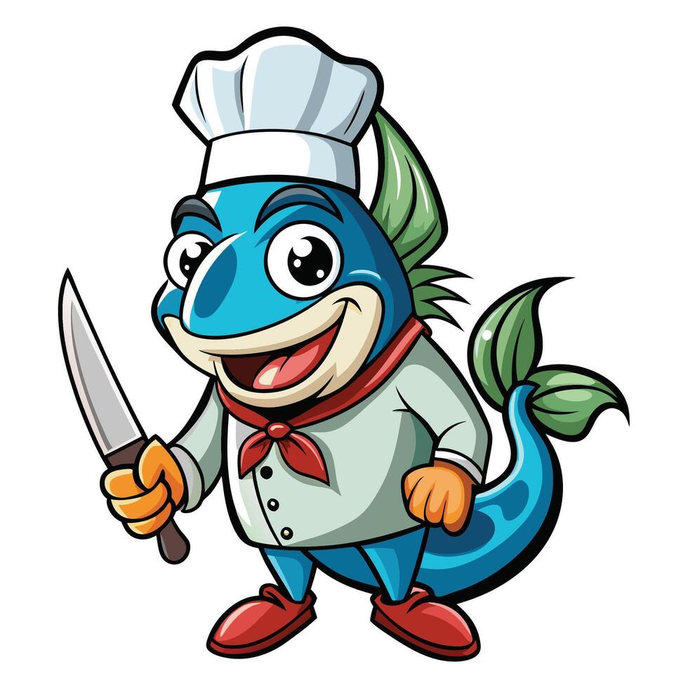 Fish Chef Mascot vector