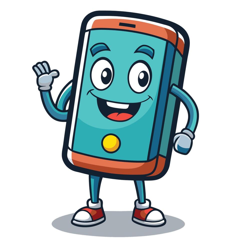 Friendly Smartphone Character vector