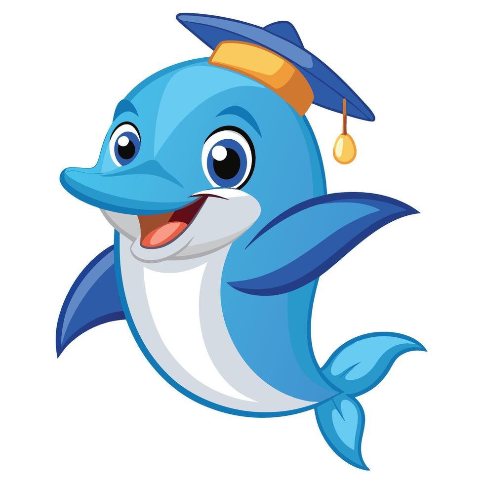 Happy Dolphin Graduate vector