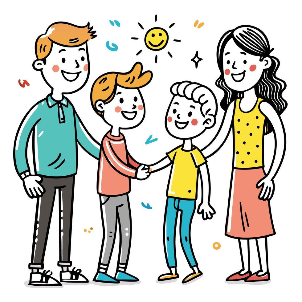 Happy Family white background vector