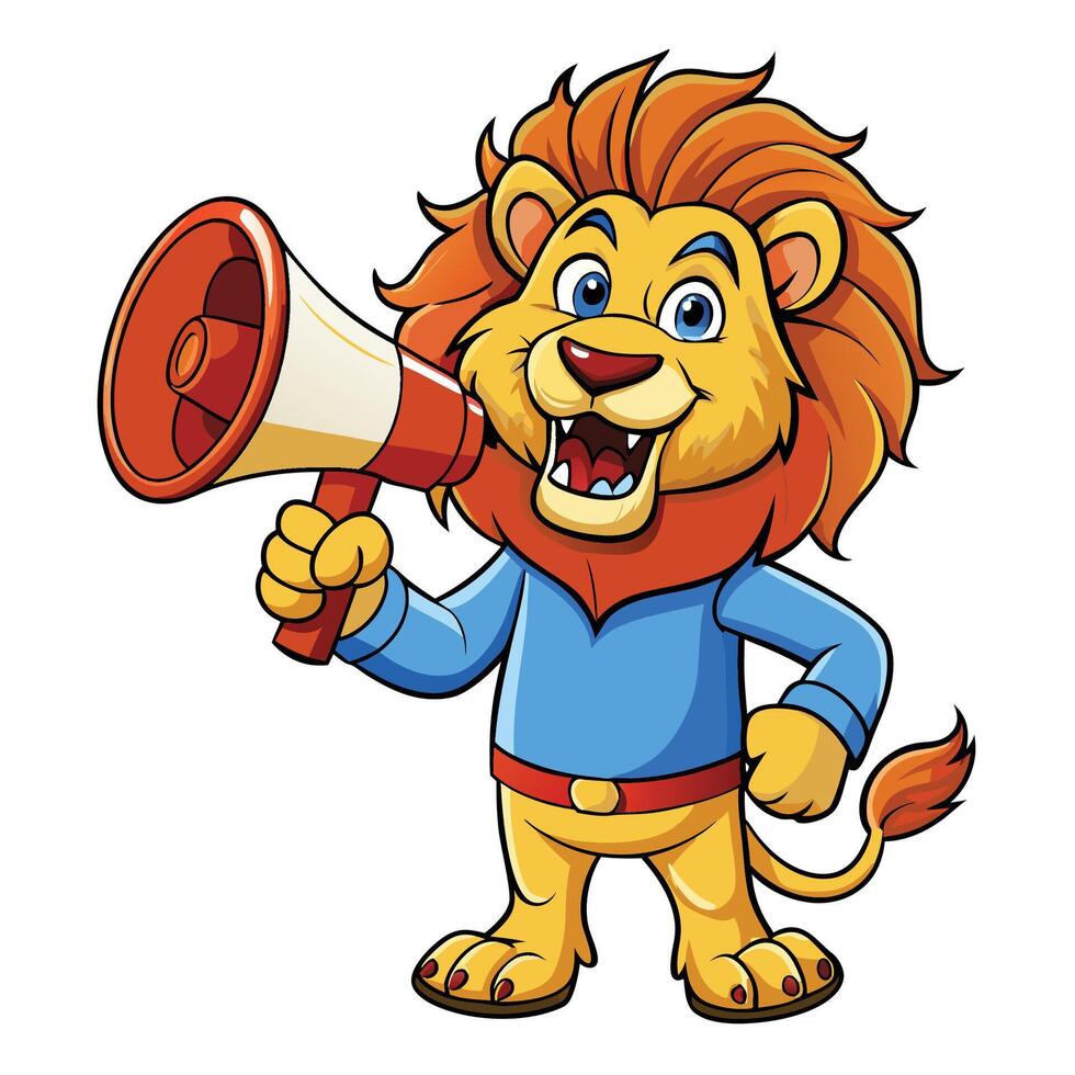 Lion Mascot with Megaphone vector