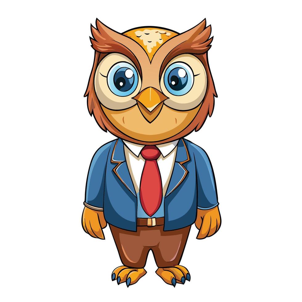 Owl in business suit vector