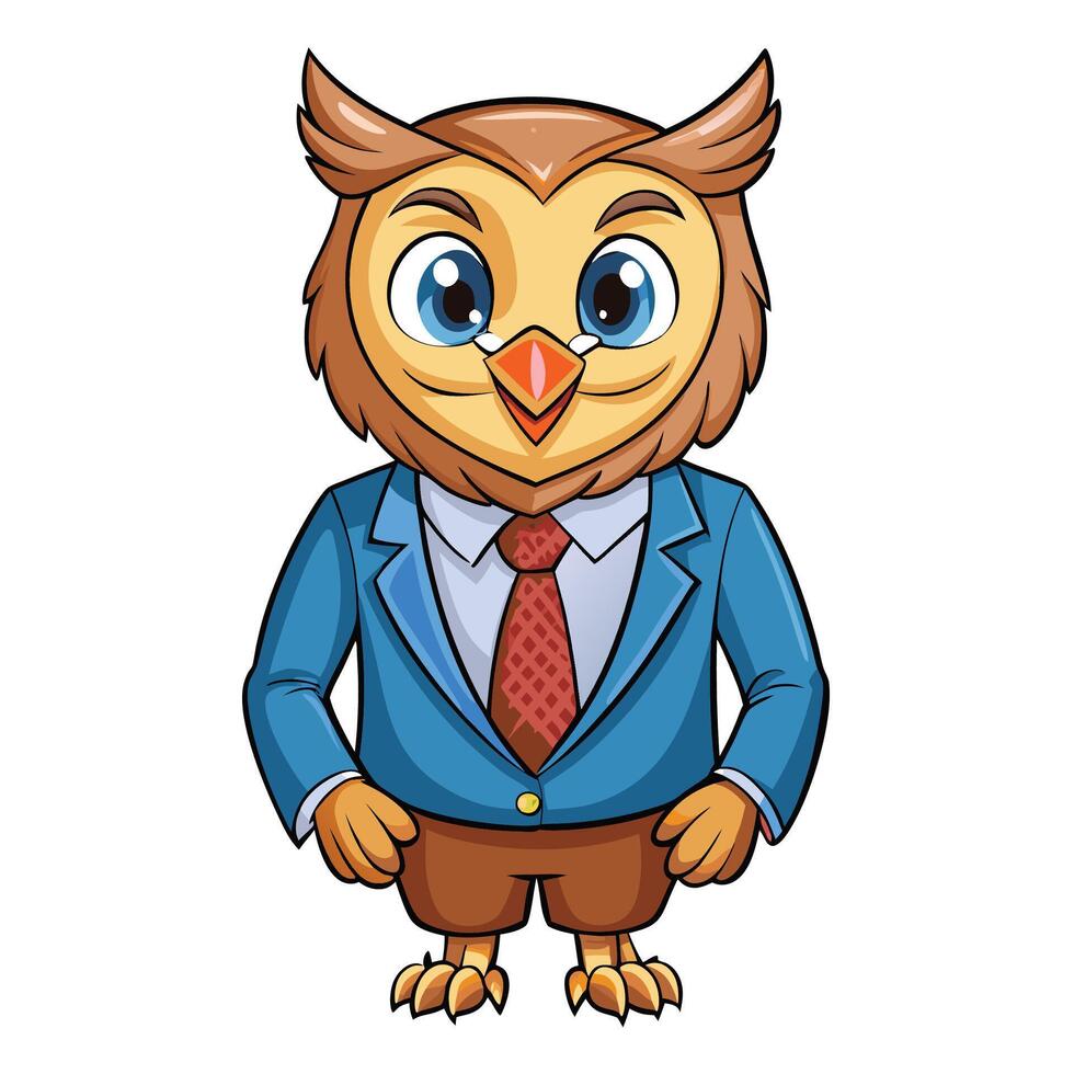 Owl in a business suit vector