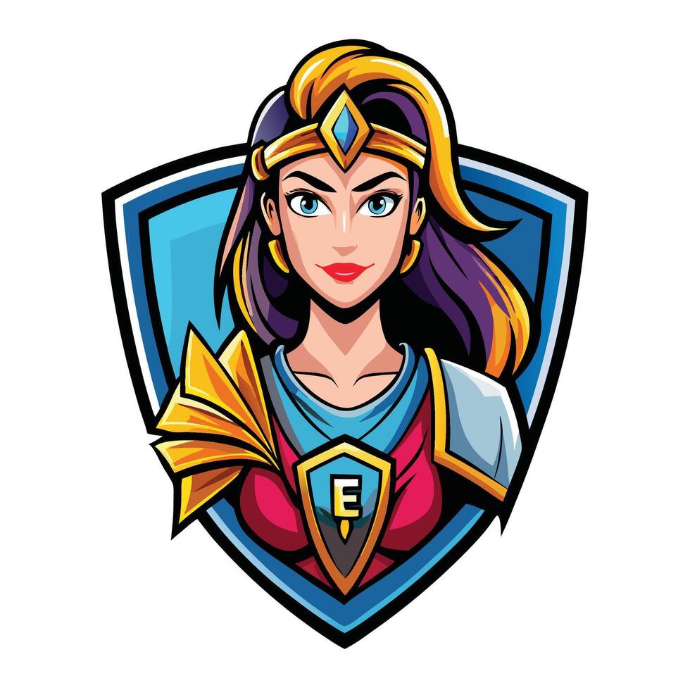 Powerful female warrior character vector