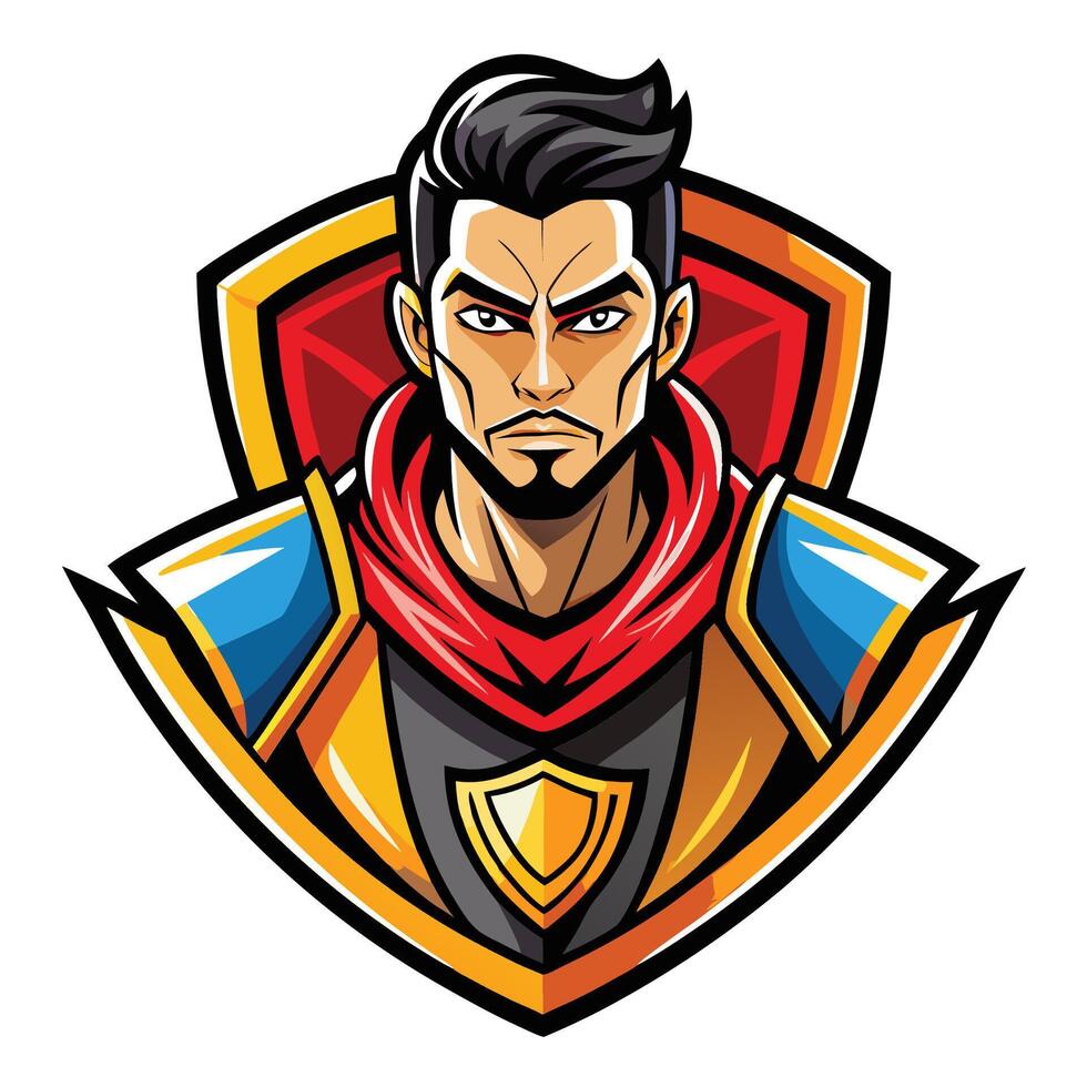 Powerful warrior mascot, emblem or avatar vector